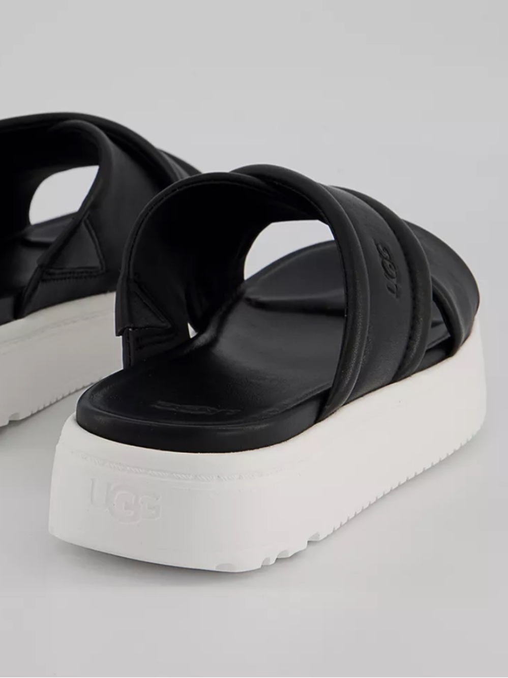 UGG Zayne Crossband Slide in Black and White Platform Size 10 - Picture 2 of 9